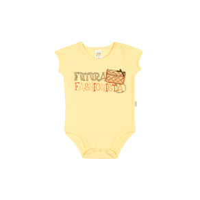 Body Amarelo - Bebê Menina -Cotton Body Amarelo - Bebê Menina - Cotton - Ref:33101-4-G
