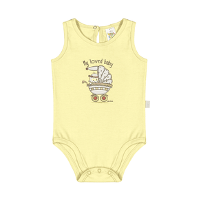 Body Amarelo - Bebê Menina -Cotton Body Amarelo - Bebê Menina - Cotton - Ref:33600-4-P