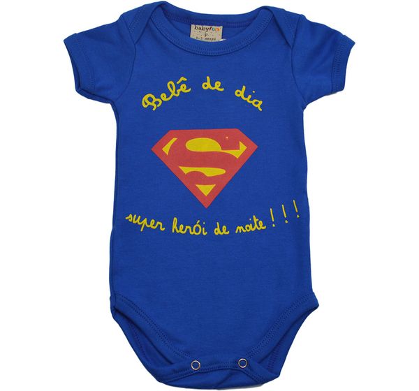 Body Bebê de Dia e Super-herói de Noite Baby Fun 0 a 3 M
