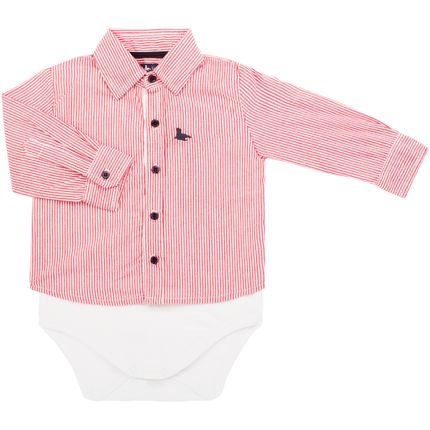Body Camisa para Bebe em Tricoline Listras - Mini Sailor