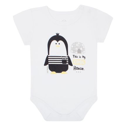 Body Curto para Bebe em Algodão Egípcio Penguin - VK Baby