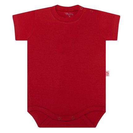 Body Curto para Bebê em Suedine Vermelho - Tilly Baby