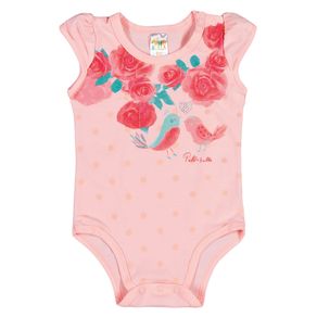 Body Feminino Bebê - Rosê Body Rosa - Bebê Menina - Cotton - Ref:34500-11-M