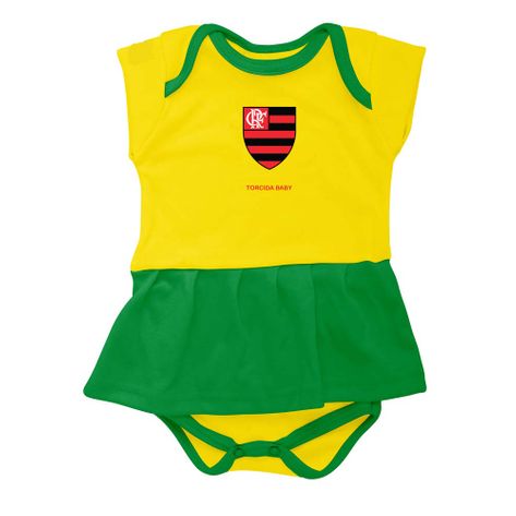 Body Flamengo Vestido Brasil Times Torcida Baby P