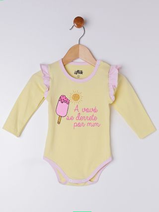 Body Flik Infantil para Bebê Menina - Amarelo