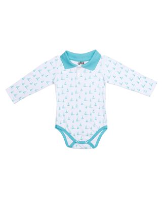 Body Flik Infantil para Bebê Menino - Branco/verde