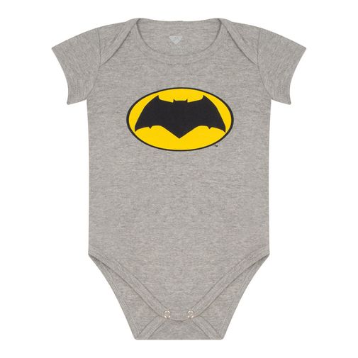 Body Infantil Masculino Logo Batman Cinza - Marlan P