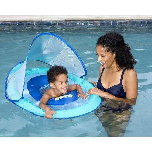 Bóia Infantil Baby Bote Swimways C/ Cobertura Cabaninha Fps Uv50+