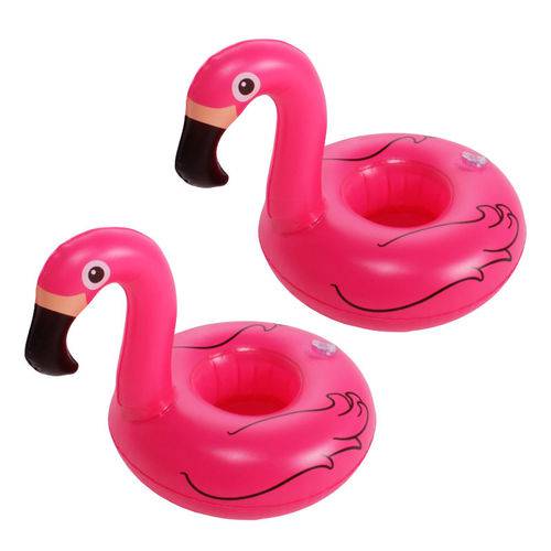 Boia Inflável Apoio de Copo - Flamingo- 2 Unidades- 108800- Belfix- Rosa