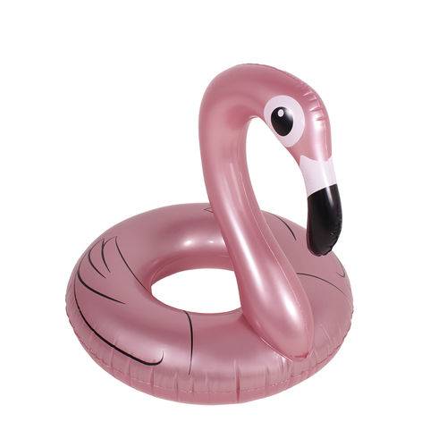 Boia Inflável Gigante Anel Flamingo Rosa Perolado Bel Lazer