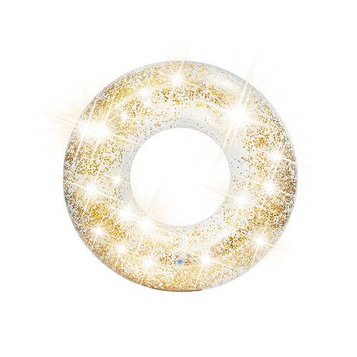 Boia Transparente Glitter Dourada - Intex