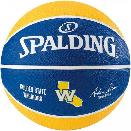 Bola Basquete Spalding Nba Warriors - Azul/amarelo