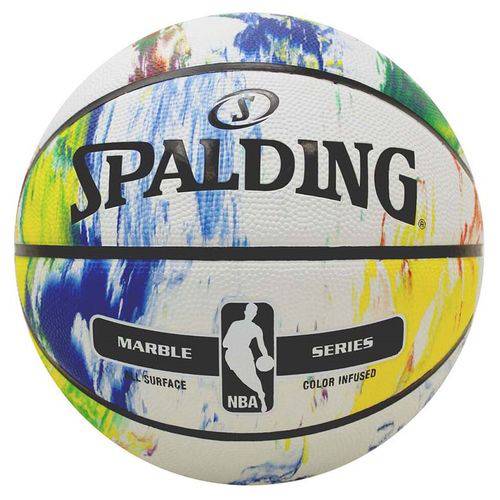 Bola de Basquete NBA MARBLE SERIES RAINBOW 83636Z Spalding - Branco/Preto