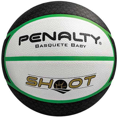 Bola de Basquete Shoot Branca, Preto e Verde 0,3cm - Penalty