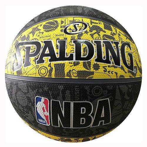 Bola de Basquete Spalding NBA Preta e Amarela - Spalding