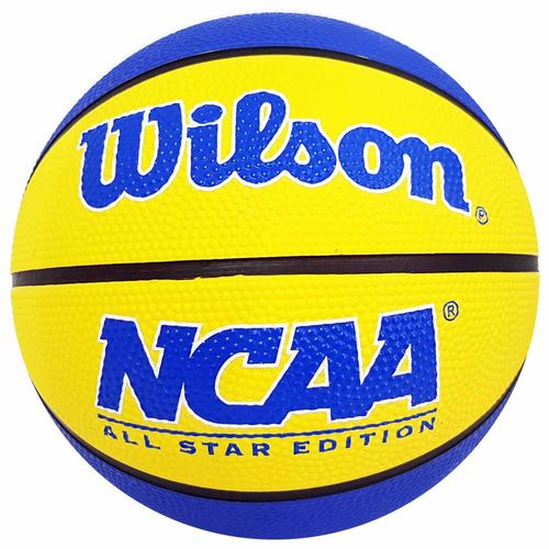 Bola de Basquete Wilson NCAA Mini Amarela e Azul 1028884