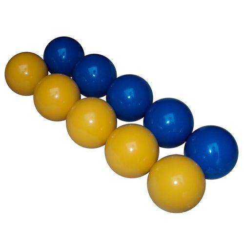 Bola de Bilhar Mata-Mata 50 Mm 10 Peças Amarelo X Azul BM