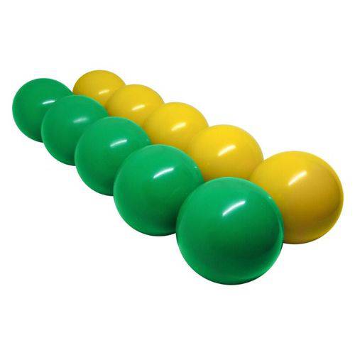 Bola de Bilhar Mata-Mata 50 Mm 10 Peças Amarelo X Verde BM