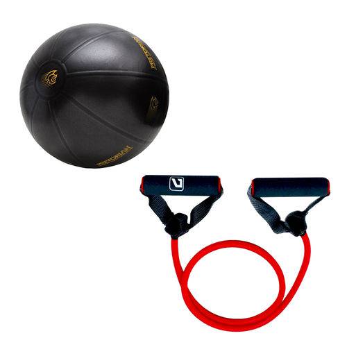 Bola de Exercícios Fit Ball Training 55cm Pretorian + Elástico Extensor 1 Via Extra Super Forte Ls32
