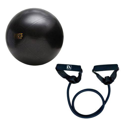 Bola de Exercícios Fit Ball Training 65cm Pretorian + Elástico Extensor 1 Via Extra Forte Ls3201-ef