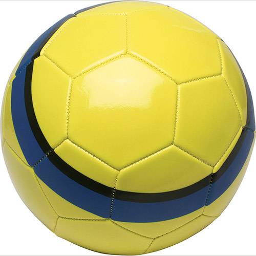 Bola de Futebol - Amarela Faixa Azul e Preta - DTC