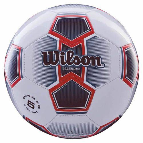 Bola de Futebol de Campo Illusive N.5 Microfibra de Pu e PVC Vermelha Wilson