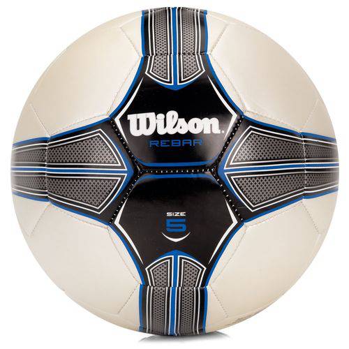 Bola de Futebol de Campo Wilson Rebar Bege Preta e Azul