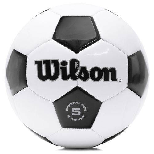 Bola de Futebol de Campo Wilson Traditional Branca e Preta - Tamanho 5