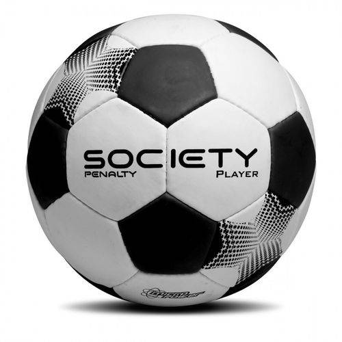 Bola de Futebol Society Player Preto com Branco Penalty
