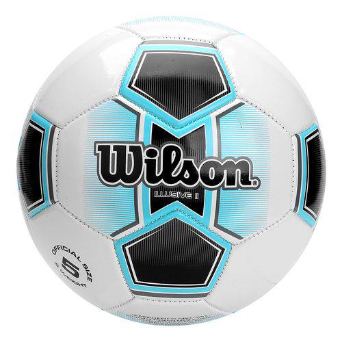 Bola de Futebol Wilson Illusive II Tamanho 5 - Branca com Azul