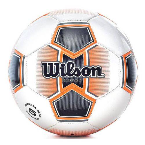 Bola de Futebol Wilson Illusive II Tamanho 5 - Branca com Laranja-Branco / Laranja-SP