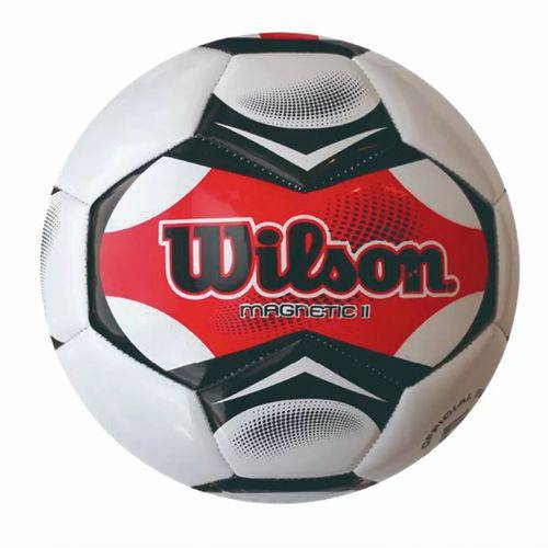 Bola de Futebol Wilson Magnetic II Tamanho 5 - Branca com Vermelha-Branco / Vermelho-SP
