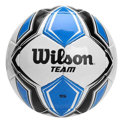 Bola de Futebol Wilson Team Tamanho 5 - Branca com Azul e Preta-Branco / Azul-SP