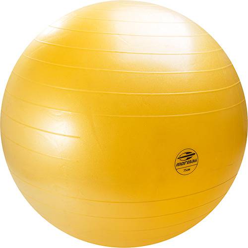 Bola de Ginástica Emborrachada Mormaii Fitness Gym Ball Anti-Burst Amarelo 75cm