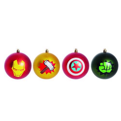Bola de Natal os Vingadores P/pendurar Árvore de Natal 4pçs 6cm