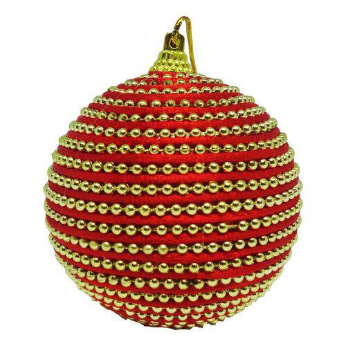 Bola de Natal Plástico 6cm 6 Peças Gaia Niazitex Vermelho