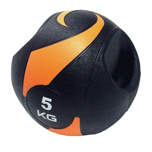 Bola de Peso Medicine Ball com Pegada 5Kg LS3007A/5 Liveup - Preto/laranja