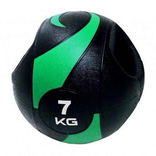 Bola de Peso Medicine Ball com Pegada 7Kg LS3007A/7 Liveup - Preto/verde