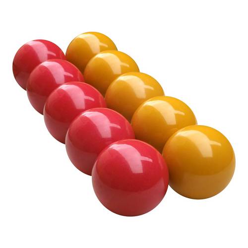 Bola de Sinca Bilhar Mata-Mata 54 Mm com 10 Peças Amarelo X Vermelho Bilharmais