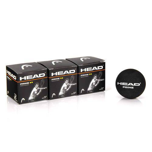 Bola de Squash Head Prime Preta - Pack com 3 Unidades