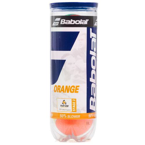 Bola de Tênis Babolat Orange Estágio 2 - Tubo com 03 Unidades