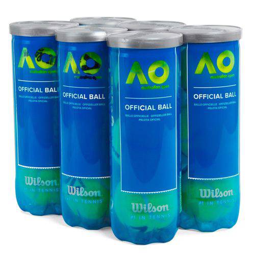 Bola de Tênis Wilson Australian Open - Tubo com 3 Bolas - 6 Tubos com 3 Bolas