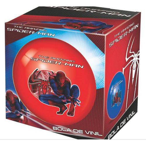 Bola de Vinil na Caixa Spider Man - Cor Vermelho