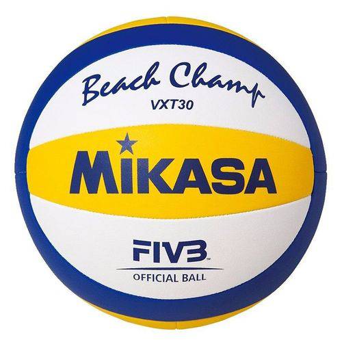 Bola de Vôlei de Praia VXT30 Beach Mikasa - Azul/Amarelo