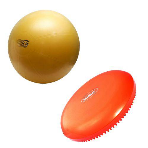 Bola Fit Ball Training 75cm Pretorian com Bomba de Ar + Disco de Equilíbrio 33cm Balance Disc