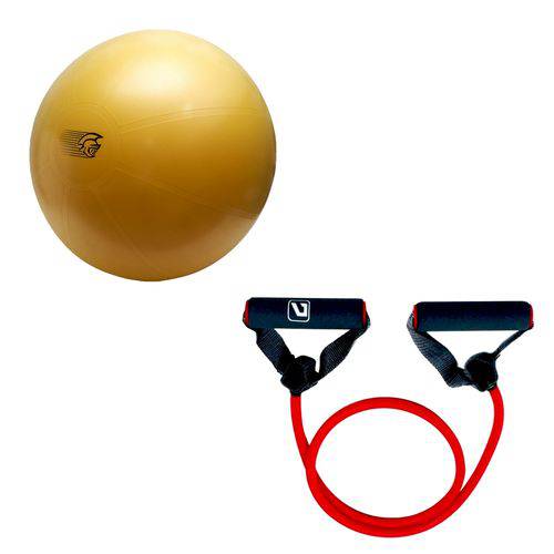 Bola Fit Ball Training 75cm Pretorian com Bomba de Ar + Elástico Extensor 1 Via Extra Super Ls3201-s