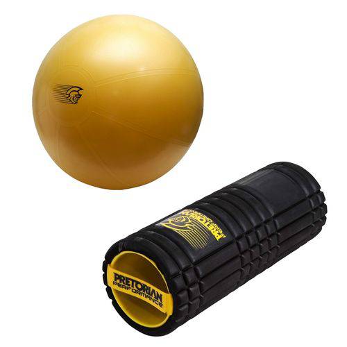 Bola Fit Ball Training 75cm Pretorian com Bomba de Ar + Rolo de Massagem Pretorian Rm-pp