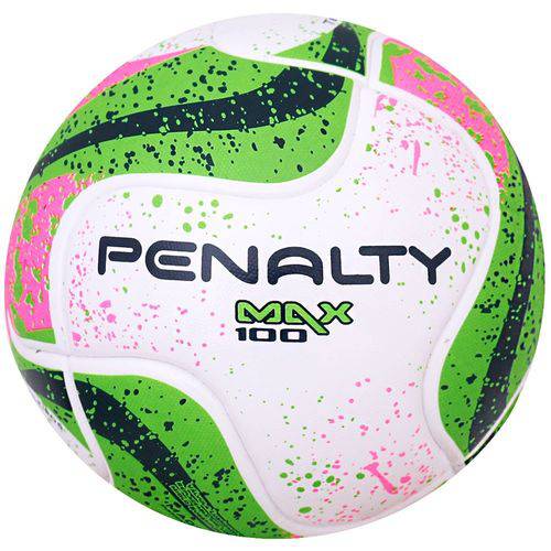 Bola Futsal Max 100 Term VII Penalty - Branco/Verde/Rosa