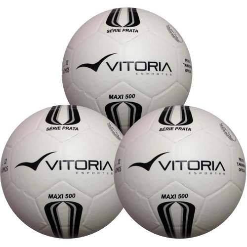 Bola Futsal Vitória Oficial Prata Max 500 - 3 Unidades