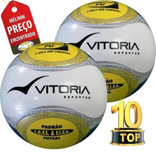 Bola Futsal Vitória Oficial Termotech Pu 6 Gomos 2 Unidades